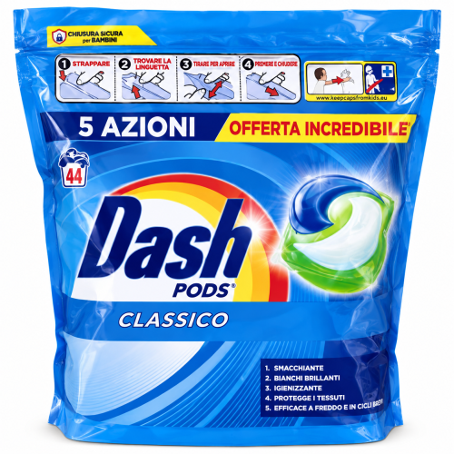 Капсулы для стирки Dash Pods Classico 5 в 1, 44 шт.