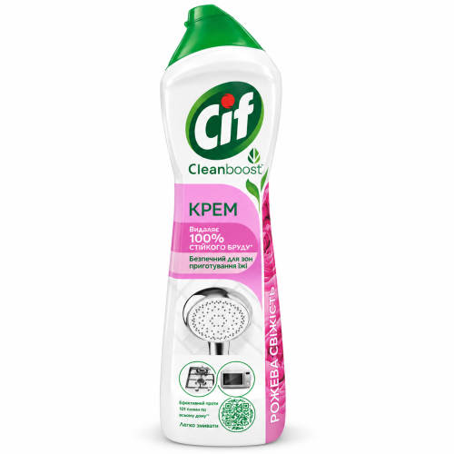 Чистящий крем Cif Cleanboost «Розовая свежесть», 500 мл