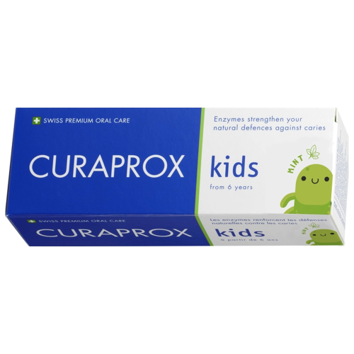 Зубная детская паста Curaprox Kids Mint Toothpaste ферментная со свежим вкусом сладкой мяты, 60 мл