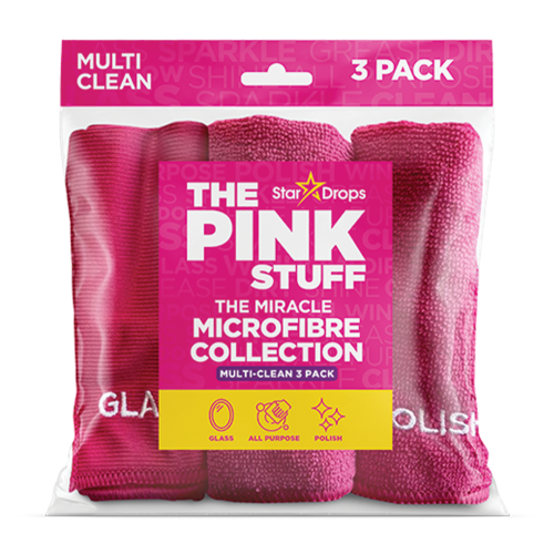 Набор салфеток из микрофибры для чистки разных поверхностей The Pink Stuff, 3 шт