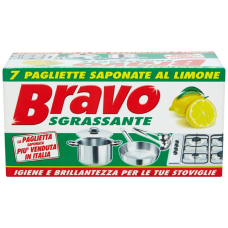 Губки обезжиривающие для посуды Bravo Paglietta Sgrassante, 7 шт