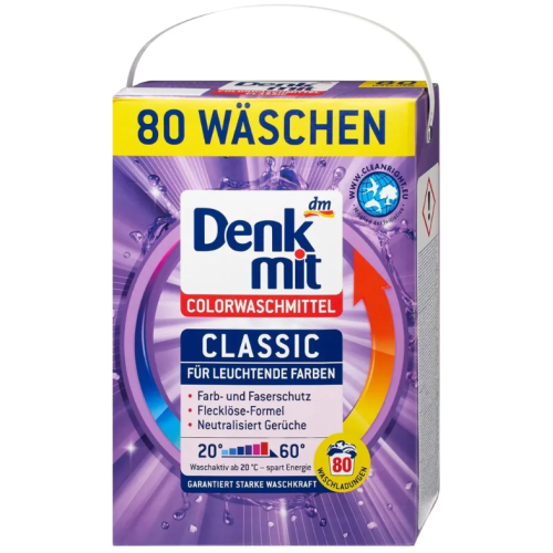 Порошок для стирки цветной одежды DenkMit Colorwaschmittel 5,2 кг, 80 стирок