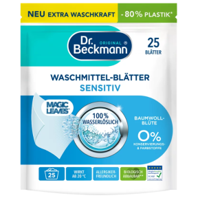 Салфетки для стирки Dr. Beckmann Magic Leaves для чувствительной кожи 25 шт