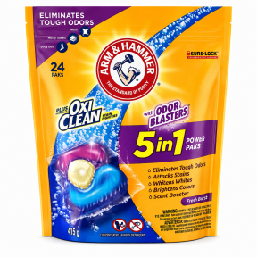 Капсули для прання Arm & Hammer Plus OxiClean with Odor Blasters 5 in 1 Fresh Burst, 24 шт.