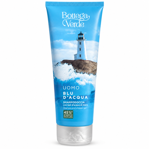 Чоловічий шампунь-гель для душу Bottega Verde Uomo Blu d’Acqua із солями морської води, 200 мл