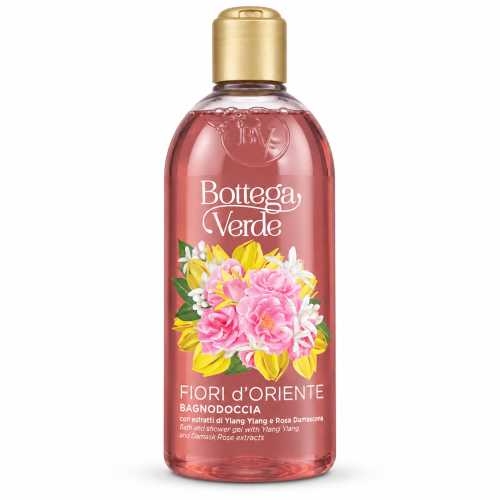 Гель для ванни та душу Bottega Verde Fiori d’Oriente з екстрактами іланг-ілангу та дамаської троянди, 400 мл