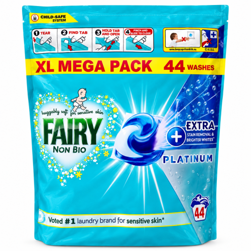 Капсули для прання Fairy Non Bio Platinum для чутливої шкіри, 44 шт.
