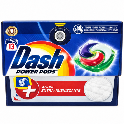Капсули для прання Dash Power Pods Azione Extra-Igienizzante для глибокого очищення, 13 шт.