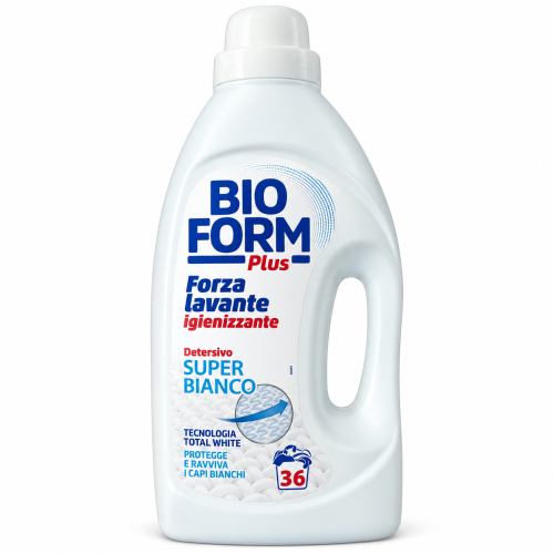 Рідкий засіб для прання білих речей Bioform Plus Super Bianco, 36 прань, 1625 мл