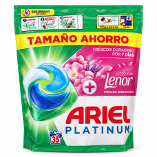 Капсули для прання Ariel Platinum + Lenor Frescor Sensaciones, 35 штук