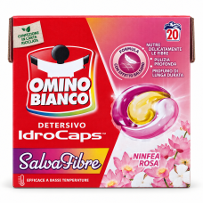 Капсули для прання Omino Bianco IdroCaps Salva Fibre з ароматом рожевого латаття, 20 штук