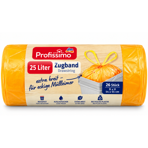 Пакети для сміття Profissimo з затяжками, 25 л, 26 штук