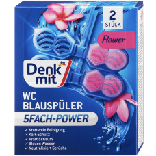 Блок в туалет Denkmit WC-Stein Blauspüler Flower Цветочный всплеск, 2 шт. 96 g
