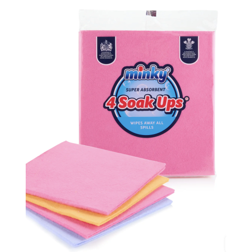 Серветки універсальні Minky Soak Ups 4 шт, супер абсорбуючі
