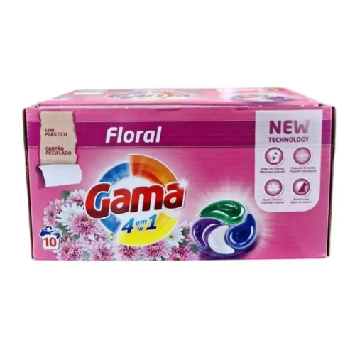 Капсулы для стирки универсальные, Gama Floral 4 в 1, аромат цветы, 10 шт.