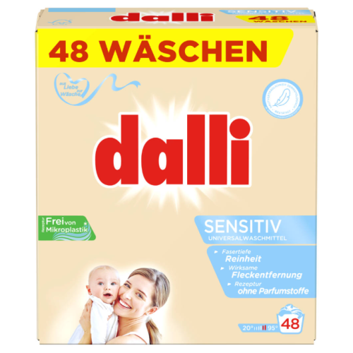 Стиральный порошок для детских вещей Dalli Sensitiv 50 стирка, 2.5 кг