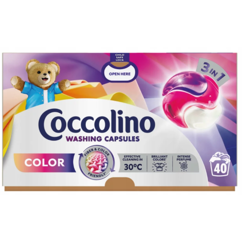 Капсулы для стирки цветных вещей Coccolino Color 3 в 1, 40 шт.