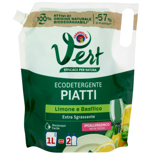Засіб для миття посуду Chanteclair Vert Limone e Basilico, 1 л