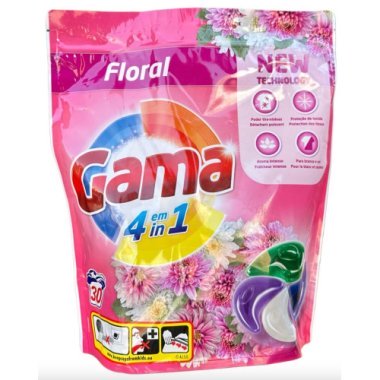 Капсули для прання Gama Floral 4 в 1 з квітковим ароматом, 30 шт