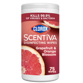 Дезінфікуючі вологі серветки Clorox Scentiva Grapefruit & Orange Blossom, 75 серветок