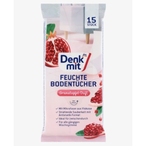Вологі серветки для підлоги Denkmit Feuchte Bodentücher Granatapfel-Duft, 15 шт.