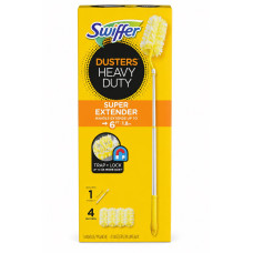 Телескопическая метелка для уборки пыли Swiffer Dusters Heavy Duty, 4 сменные насадки в комплекте