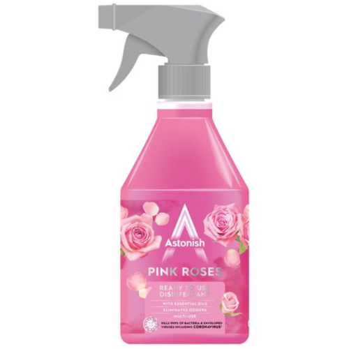 Универсальный дезинфицирующий спрей без хлора Astonish Pink Roses, 550 мл