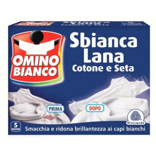 Відбілювач і засіб для виведення плям Omino Bianco Sbianca Lana, 5 пакетів