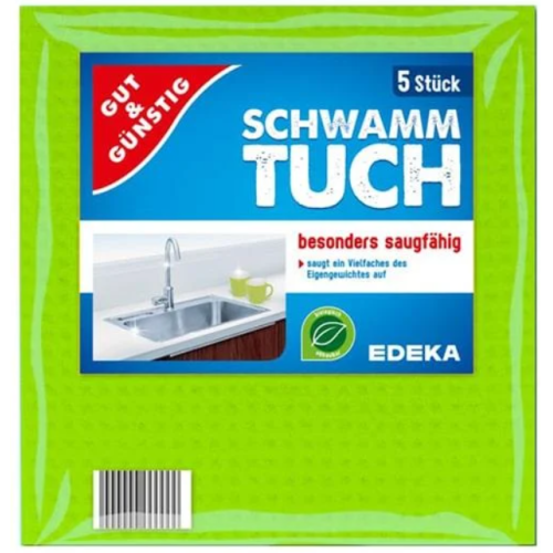 Салфетки поглощающие влагу для уборки в доме Gut & Gusting Schwammtuch, 5 шт