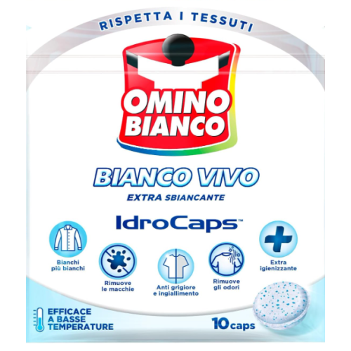 Таблетки для удаления пятен Omino Bianco Idro Caps White Vivo  240 г (10 штук)