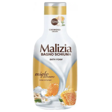 Гель-пена для ванны и душа (мед и имбирь) Malizia Bagno Schiuma Miele E Zenzero, 1000 мл