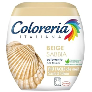 Фарба для одягу в пральну машину (пісочно-бежевий) Coloreria Italiana Beige Sabbia, 350 гр