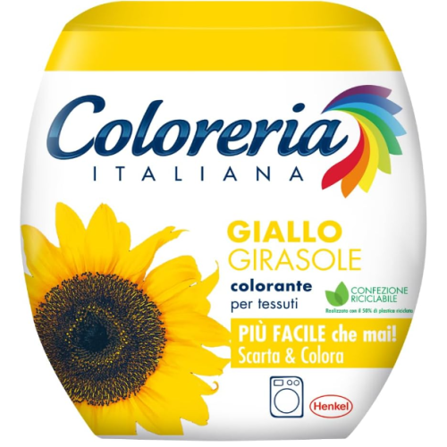 Фарба для одягу в пральну машину (жовтий) Coloreria Italiana Giallo Girasole, 350 гр