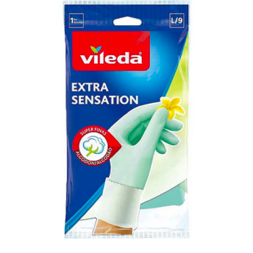Латексные перчатки для деликатных работ Vileda Extra Sensation размер L