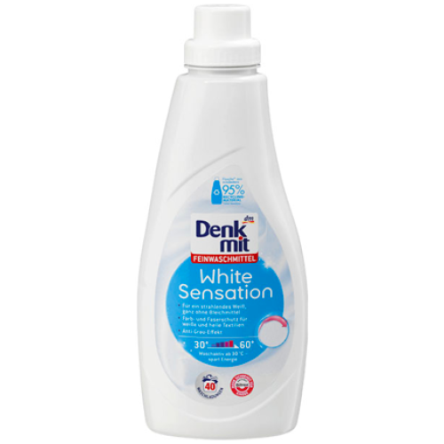 Гель для стирки белых и светлых вещей DenkMit White Sensation 1 л 40 стирок
