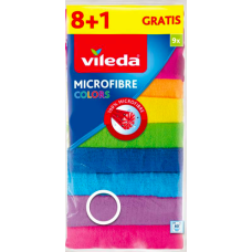 Салфетки из микрофибры Vileda Microfibre Colors, 9 шт, 30х30см