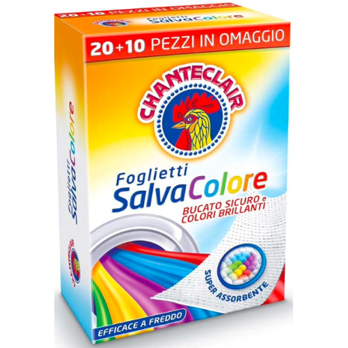 Cалфетки для поглощения цвета, для вещей, которые могут линять Chanteclair Salva Colore 20+10 шт.
