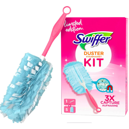 Щетка магнит для сбора пыли Swiffer duster Pink, пипидастр с 3-мя сменными насадками розовый