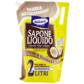 Рідке мило Milmil Cocco & Vaniglia Liquid Soap Кокос-Ваніль 2 л