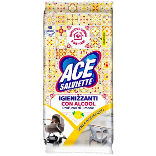 ACE Salviette Обезжиривающие дезинфицирующие салфетки 40 шт