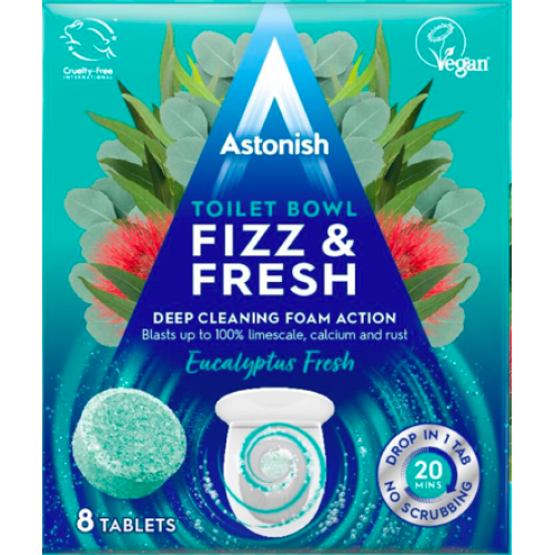 Таблетки для мытья унитаза Astonish Toilet Bowl Fizz&Fresh Eucalyptus Fresh Свежесть эвкалипта, 8 шт.