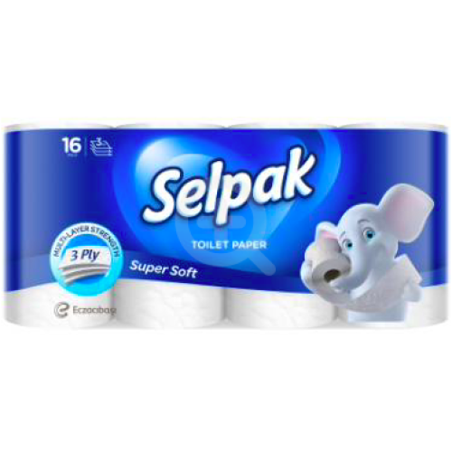 Туалетная бумага Selpak Super Soft белая 3-х слойная 16 шт