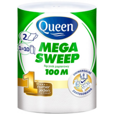 Бумажные полотенца Queen Mega Sweep двухслойные 100 м