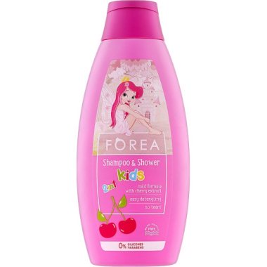 Шампунь-гель для душу з фруктовим ароматом Forea For Kids Shower & Shampoo вишня 500 мл