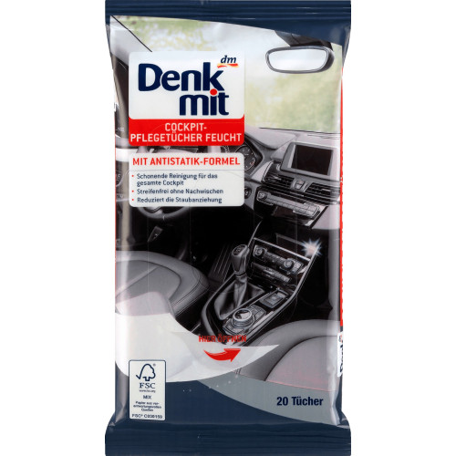 Вологі серветки для догляду за автомобілем Denkmit 20 шт