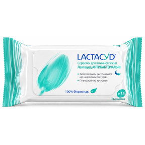Антибактериальные салфетки для интимной гигиены Lactacyd, 15 шт