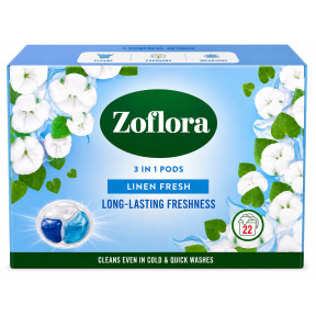 Капсули для прання Zoflora 3 in 1 Pods Linen Fresh, 22 шт