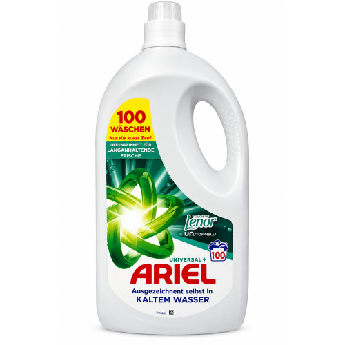 Універсальний гель для прання Ariel Universal+ Touch of Lenor Unstoppables, 100 прань, 4,5 л