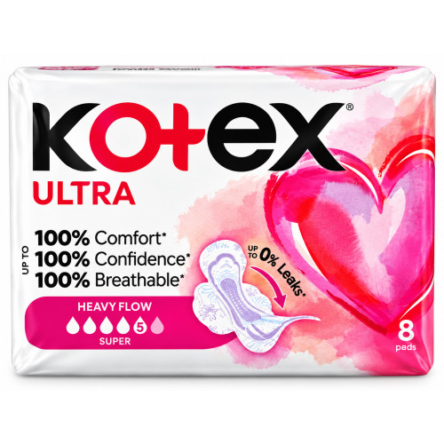 Гігієнічні прокладки Kotex Ultra Super Heavy Flow, 8 шт