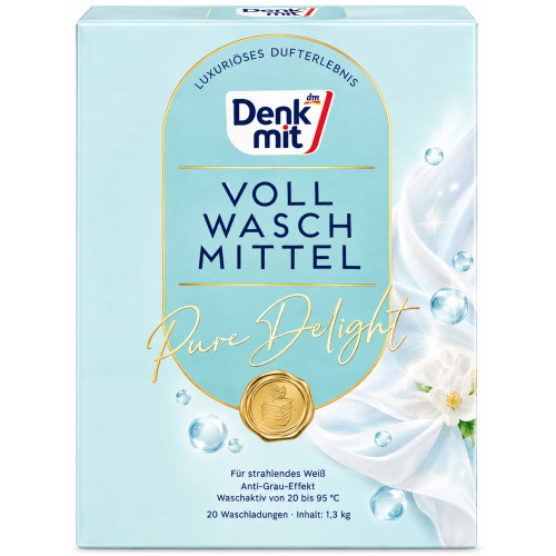 Пральний порошок для білих речей Denkmit Vollwaschmittel Pure Delight, 1,3 кг, 20 прань